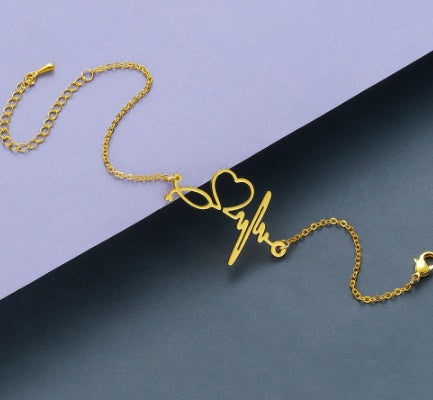 Stainless steel ECG creative bracelet