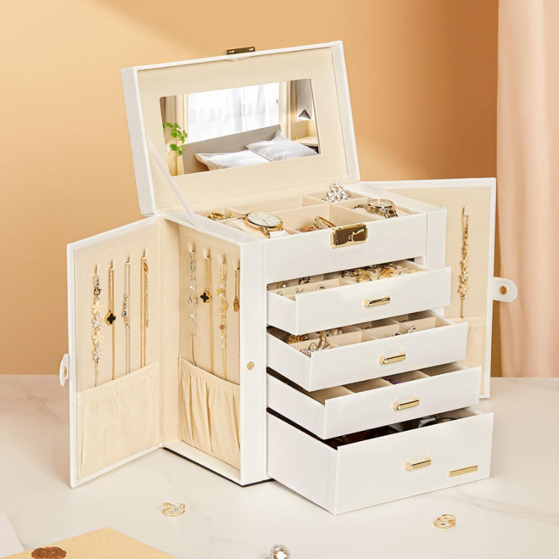 Large Capacity High-end Jewelry Necklace Bracelet Ring Dustproof Storage Box